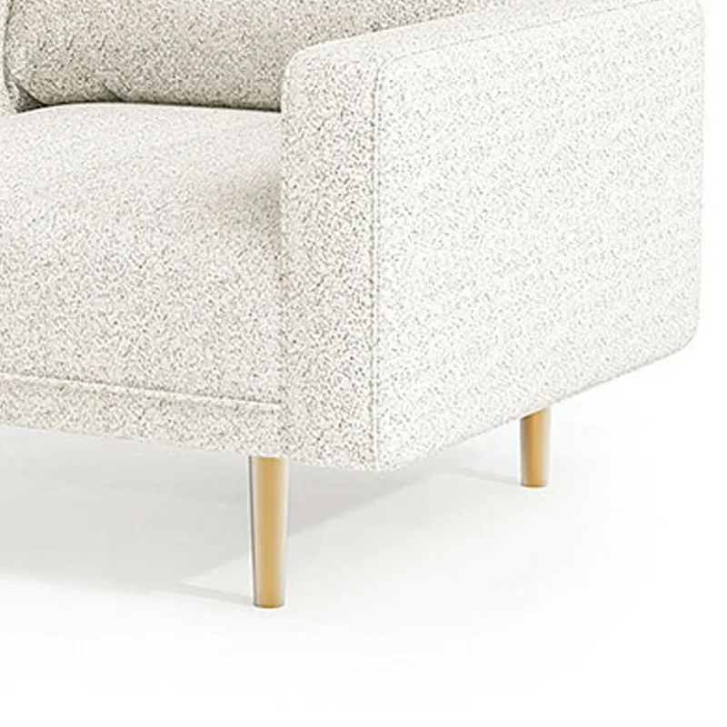Remy Accent Chair, Bench Seat w Track Arms, Plush Off White Boucle