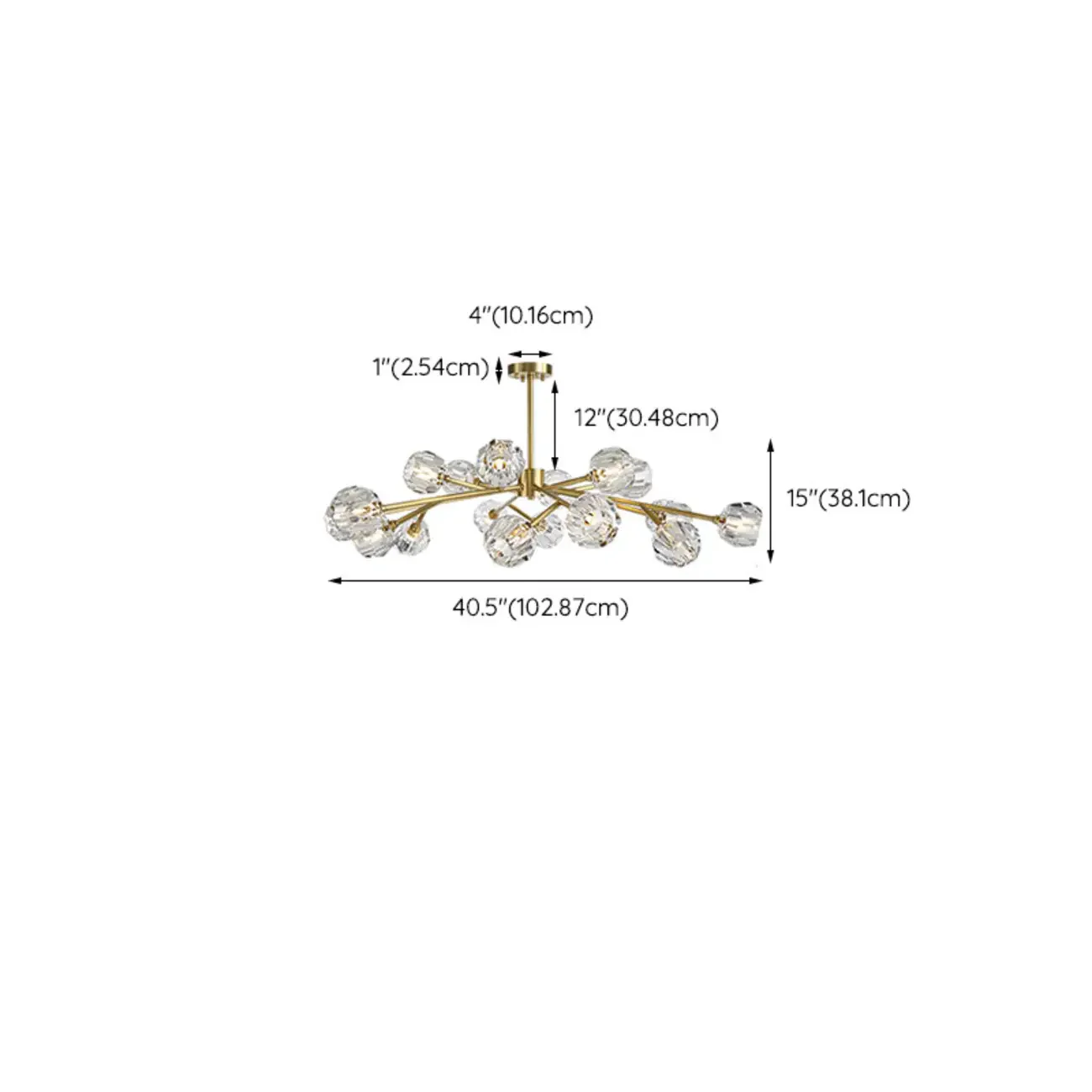 Modern Gold Globe Crystal Sputnik Chandelier