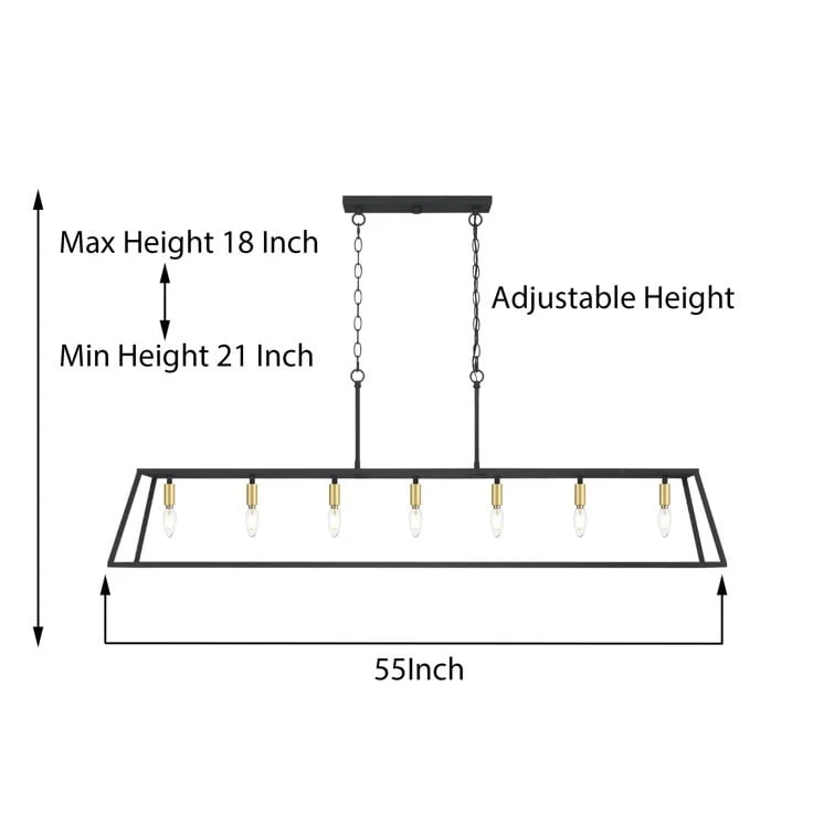 7-light Large Modern Farmhouse Kitchen Island Lighting - 55