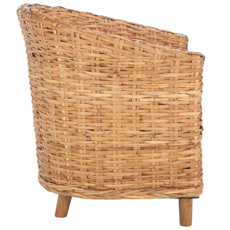 Rattan Barrel Chair with Cushion