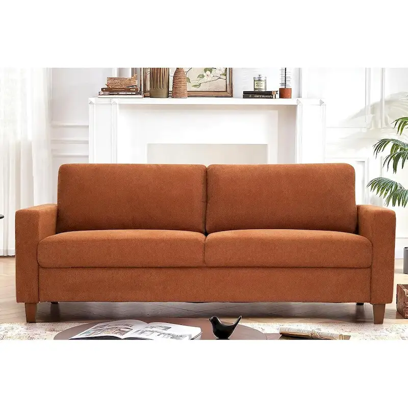 US Pride Furniture Miles 2 Piece Sofa and Loveseat Sets with Reversible Back Pillows Mid Century Modern Sofa