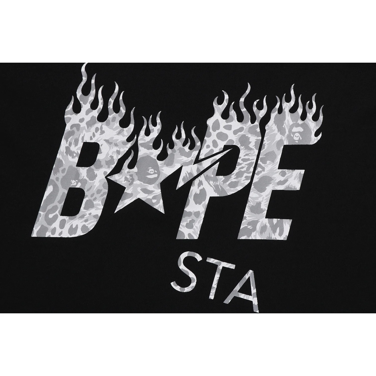 WILD LEOPARD PATTERN BAPE STA LOGO RELAXED FIT TEE MENS