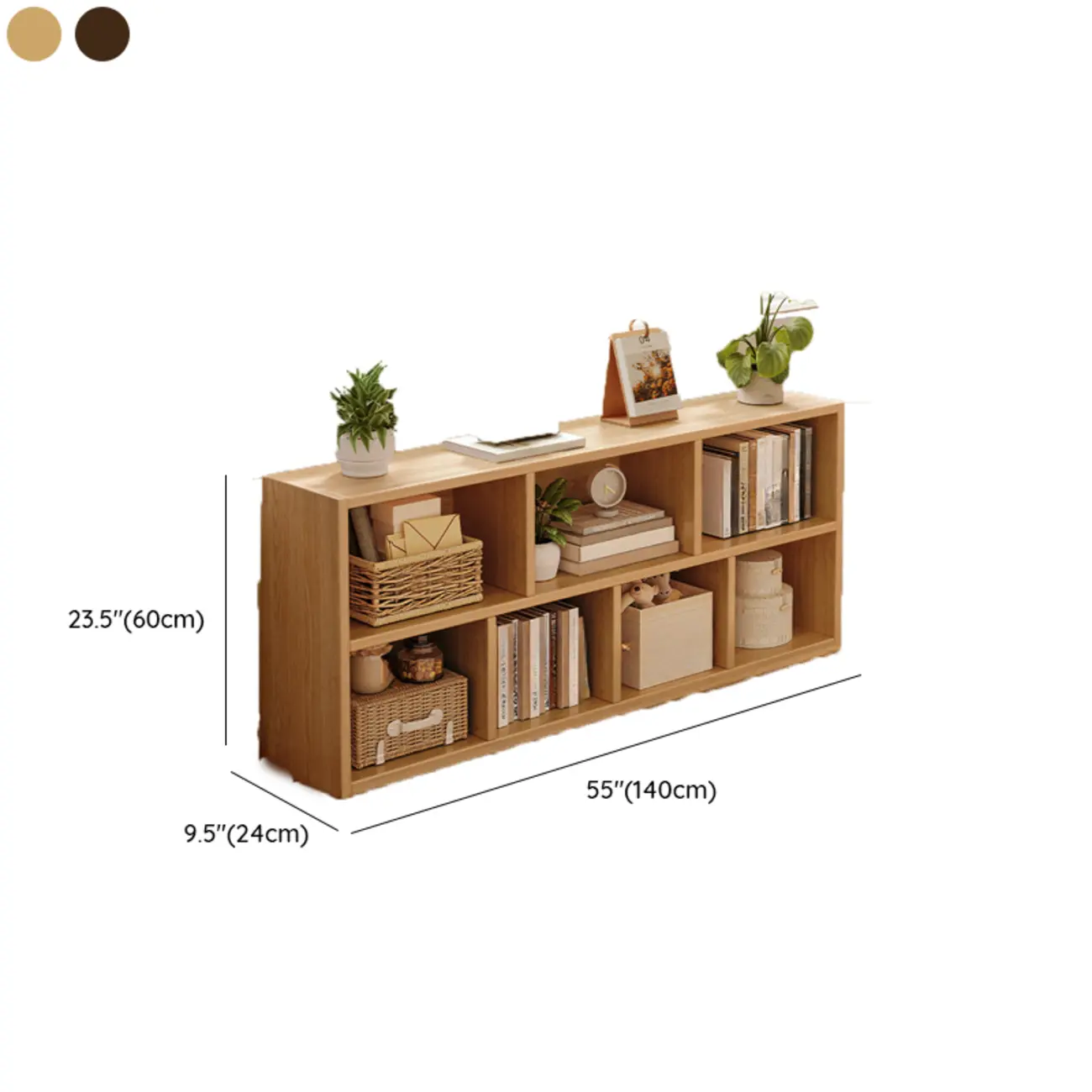 Modern Wooden Compact Bookcase Home Office Shelves