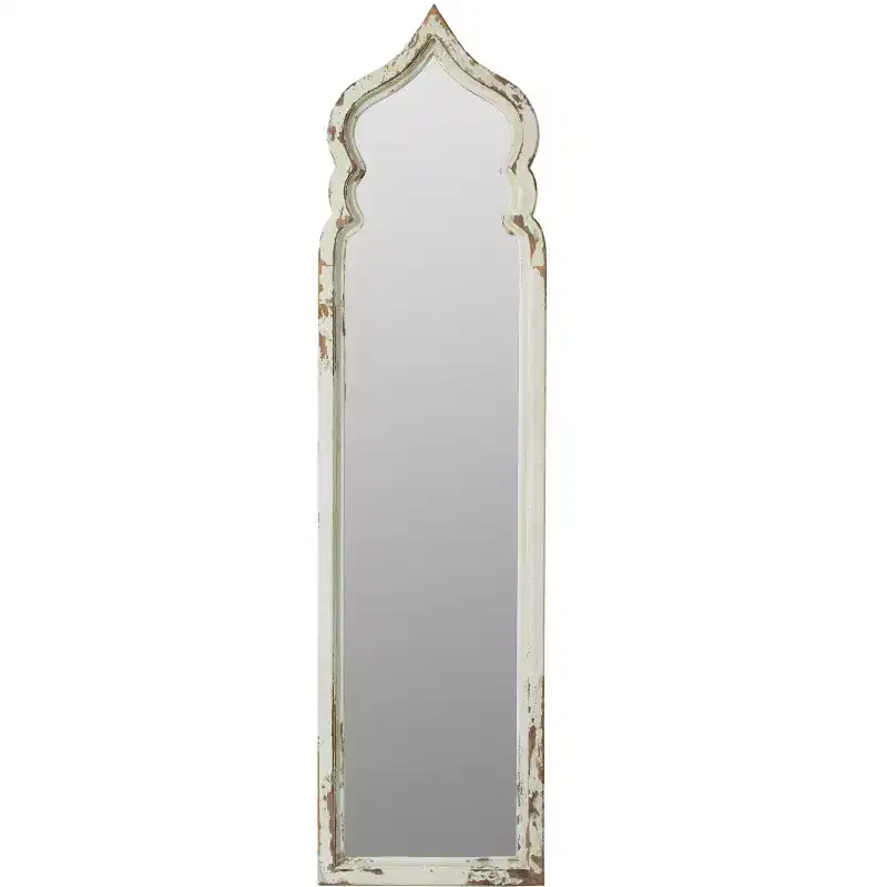19 x 73.2 Inch Oversized Full Length Floor Mirror with Vintage White Wood Frame