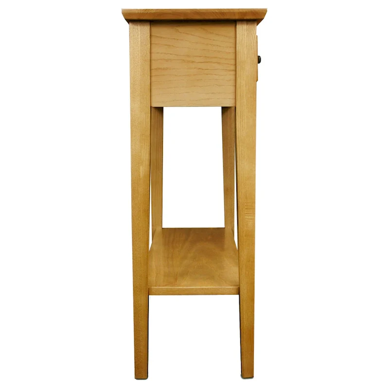 Solid Ash Wood Console Table with 2 Drawers & Open Shelf – 2 Finishes