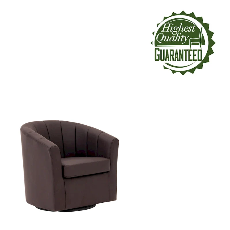 Swivel Barrel Accent Chair - Faux Leather Single Seat
