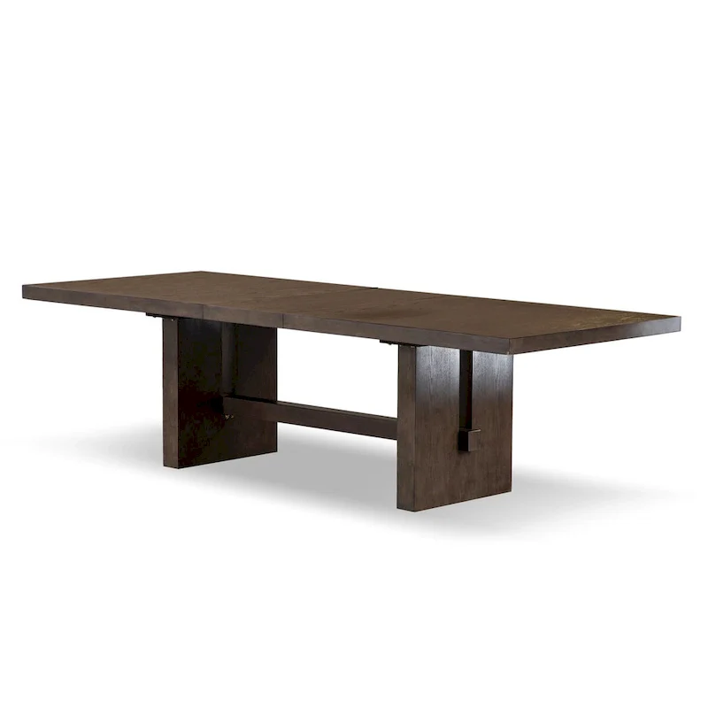 7-Piece Expandable Dining Table Set with Leaf - Solid Wood Trestle Base, 108