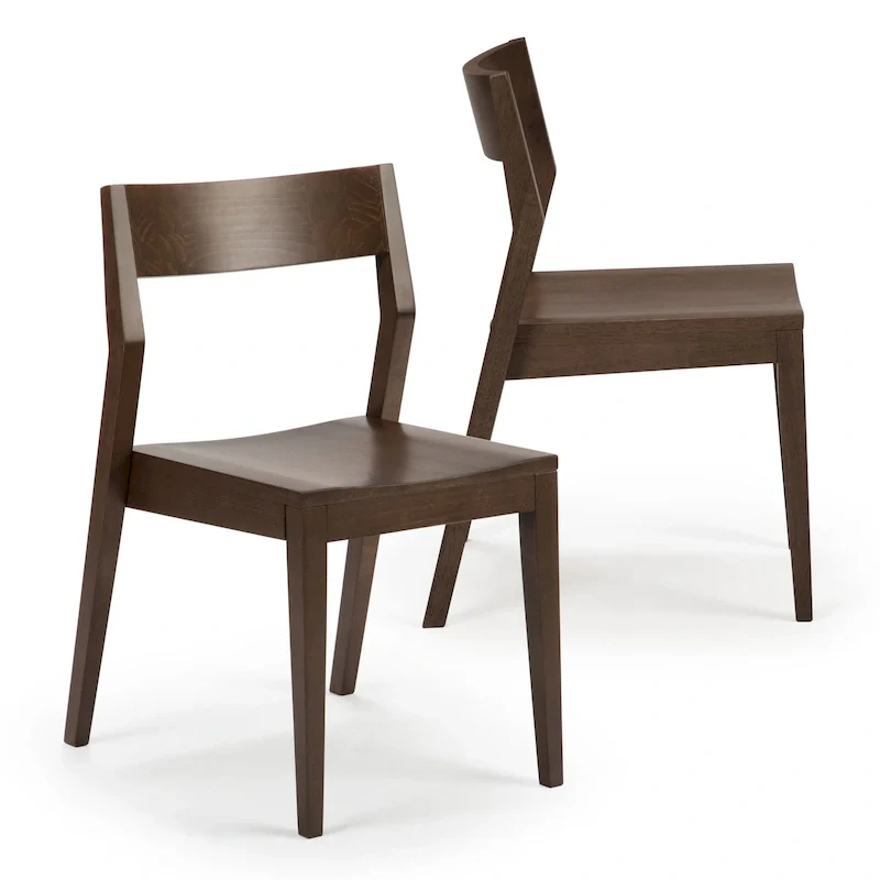 Plank and Beam Modern Solid Wood Dining Chair - Set of 2