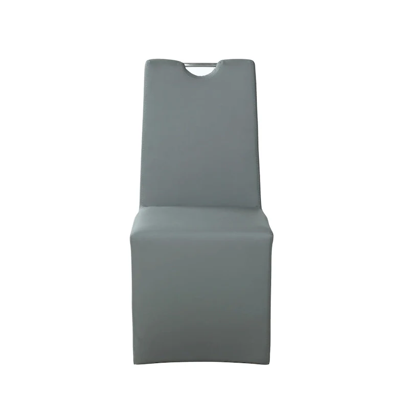 Grey Faux Leather Upholstered Dining Side Chair, Set of 2 – Dining Height