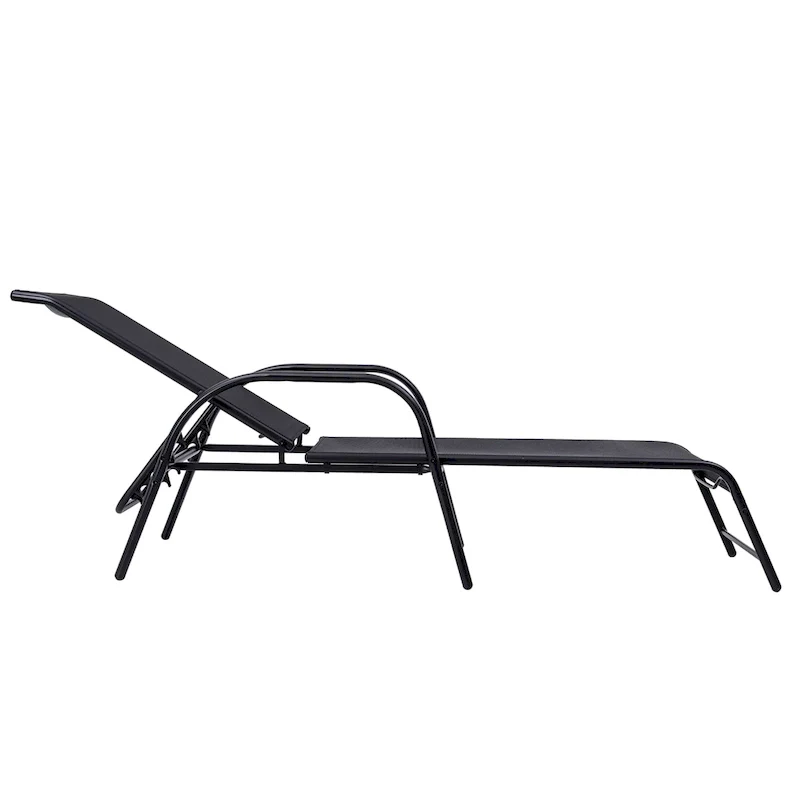 Set of 2 Outdoor Patio Lounge Chair Adjustable Chaise Recliner