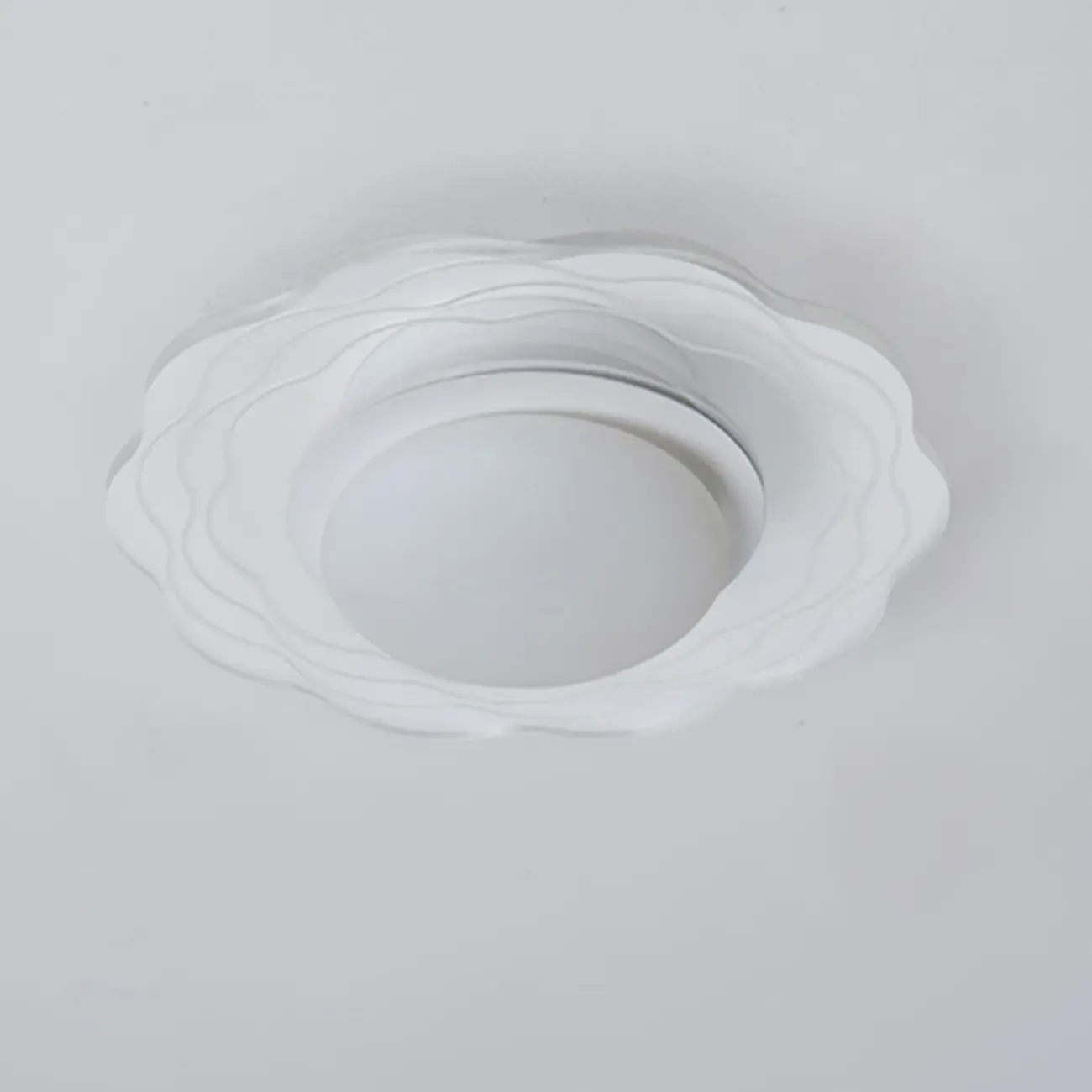 Mini White Artistic Flower Shade Flush Ceiling Light Dimmable