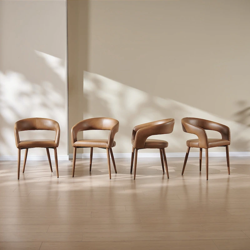 Modern Fort PU Leather Upholstered Dining Chair (Set of 4)