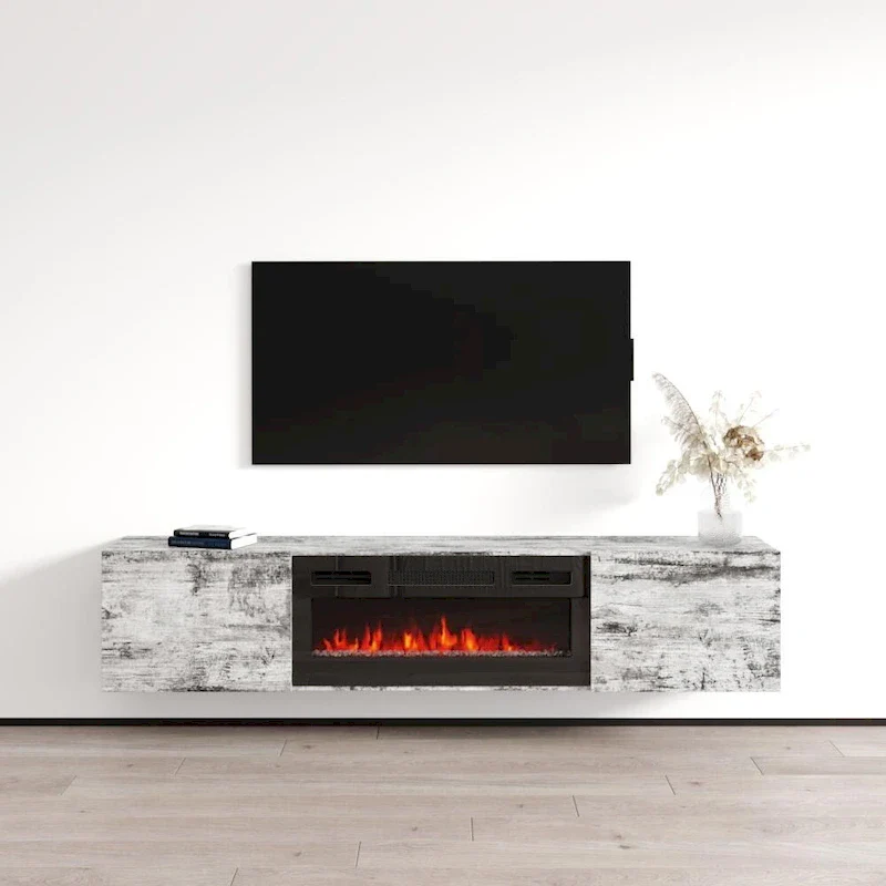 Floating Fireplace TV Stand