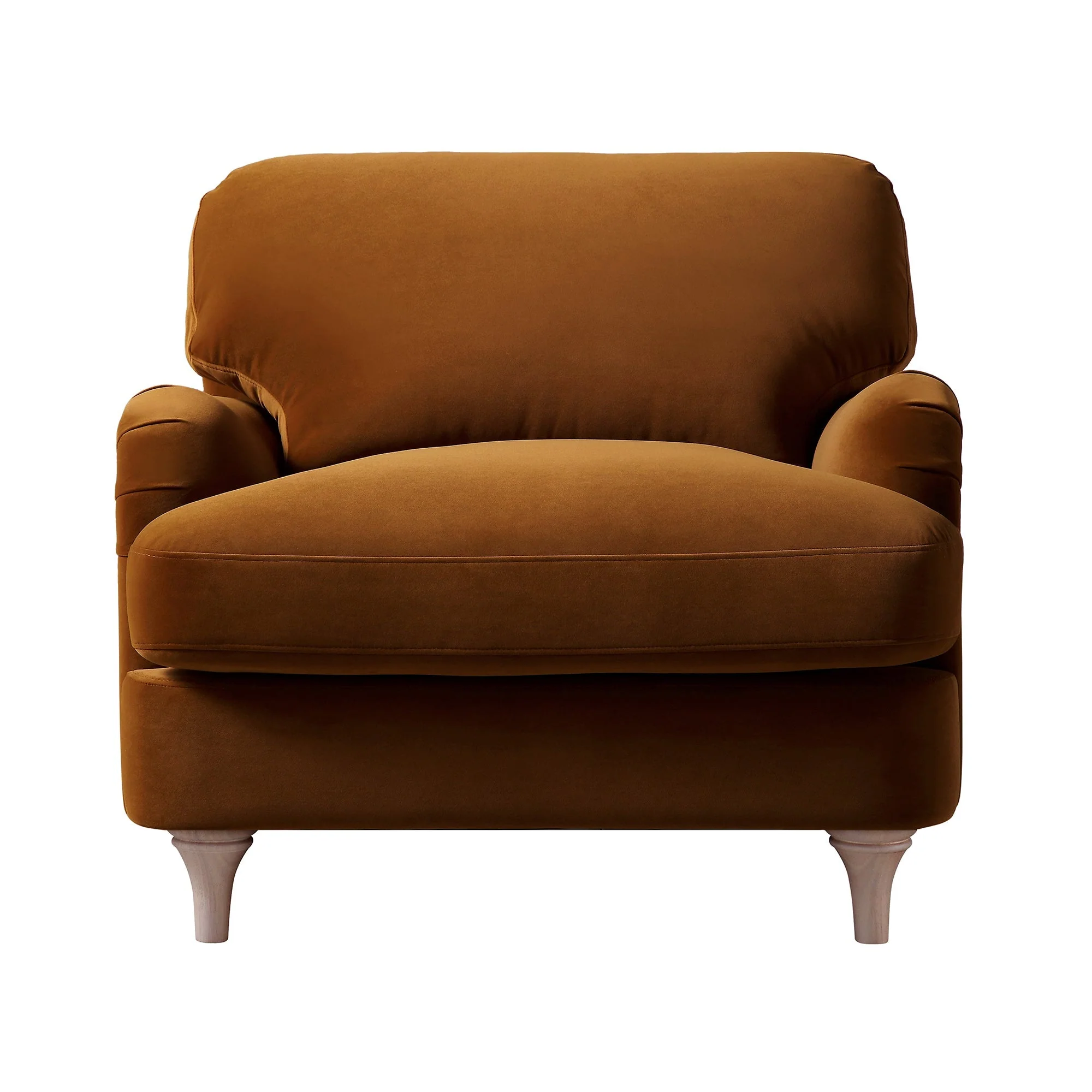 Cinnamon Velvet Sofa, 1-Seater