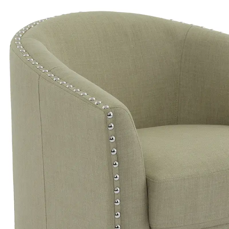 Upholstered Swivel Accent Chairs with Nailhead Trim, Set of 2