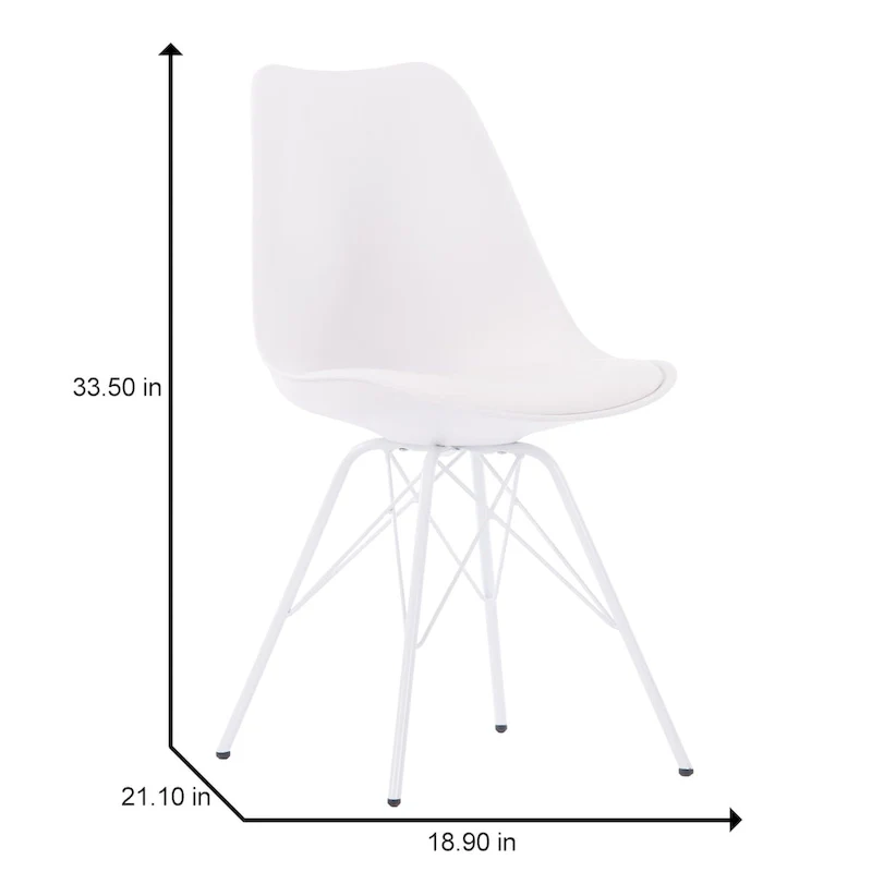 Mid-Century Modern Set of 2 Dining Room Chairs - N/A