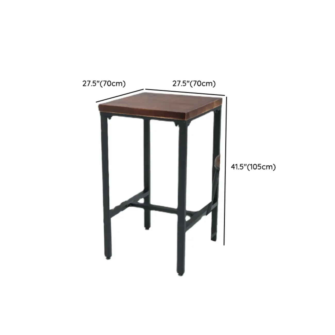 Industrial Brown Wooden Square Trestle Bar Tables