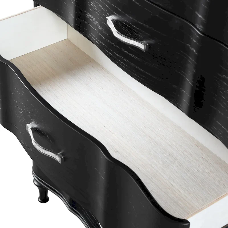 Solid Wood 3-Drawer Nightstand