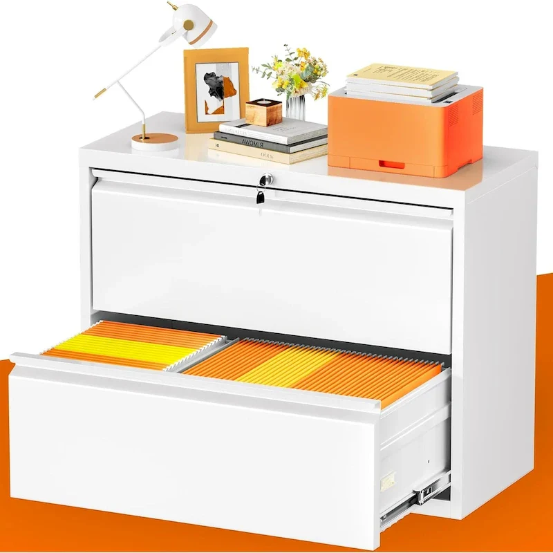 2-Drawer Metal Lateral Filing Cabinet with Lock