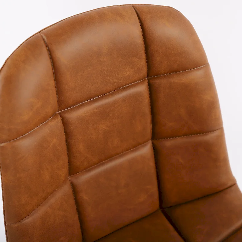 Faux Leather Dining Chairs Upholstered Side Chairs with Metal Legs Set of 2