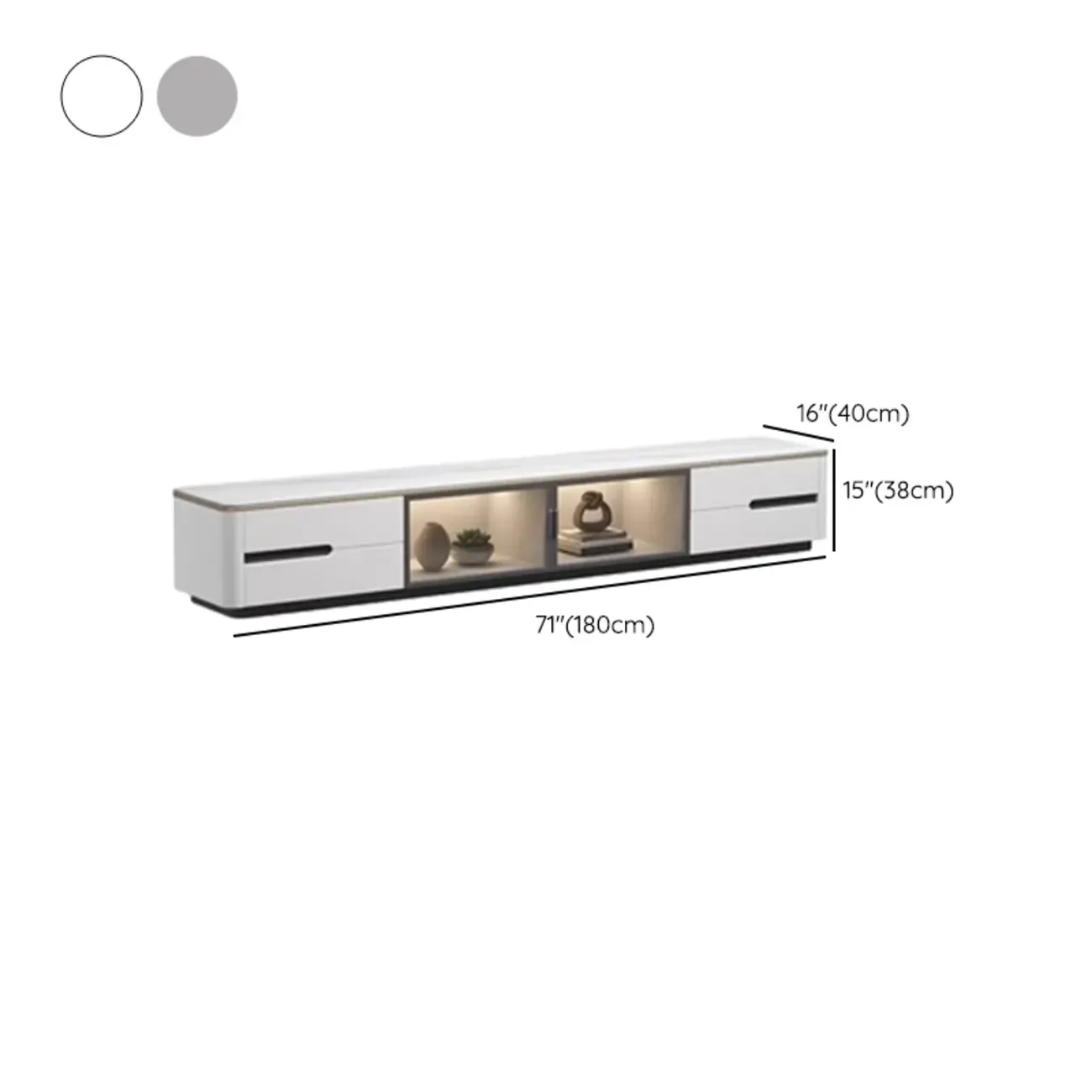 70.9 Grey Stone Multi Drawer TV Stand with Cable Management