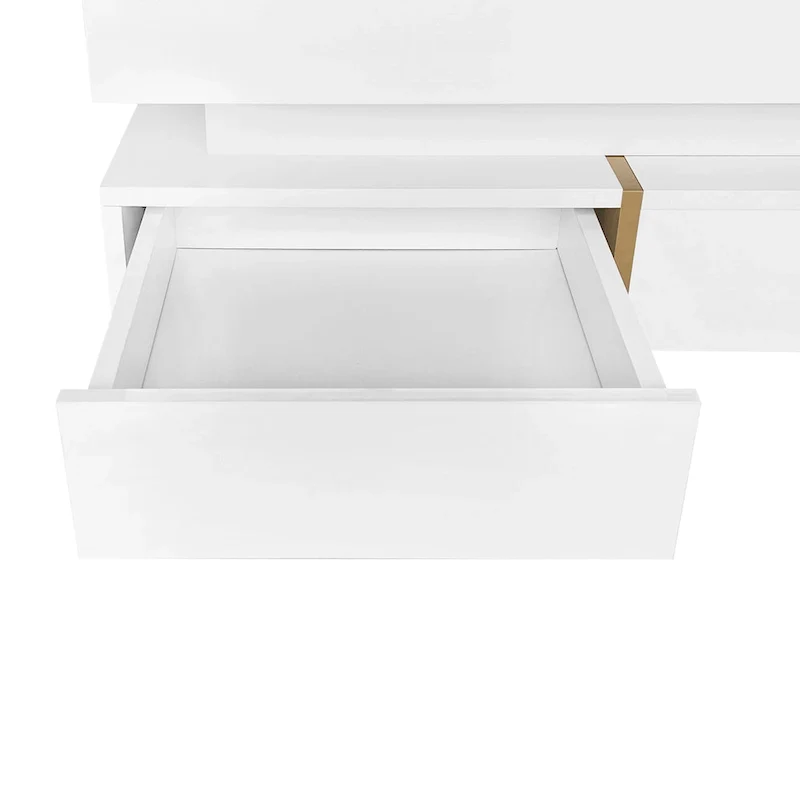 Modern High Gloss Coffee Table with 4 Drawers