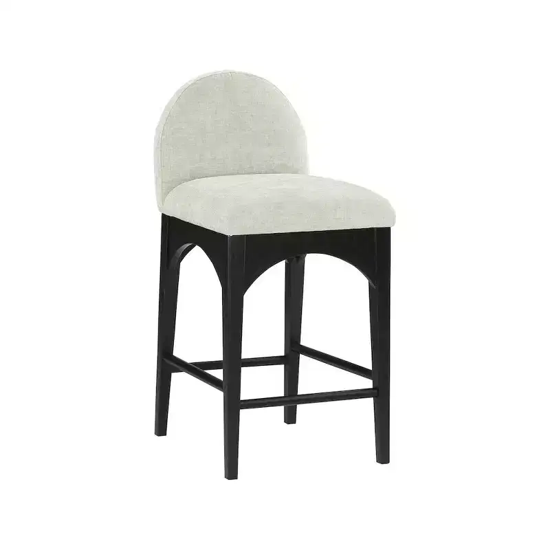 Meridian Furniture,Waldorf Mint Chenille Fabric Stool