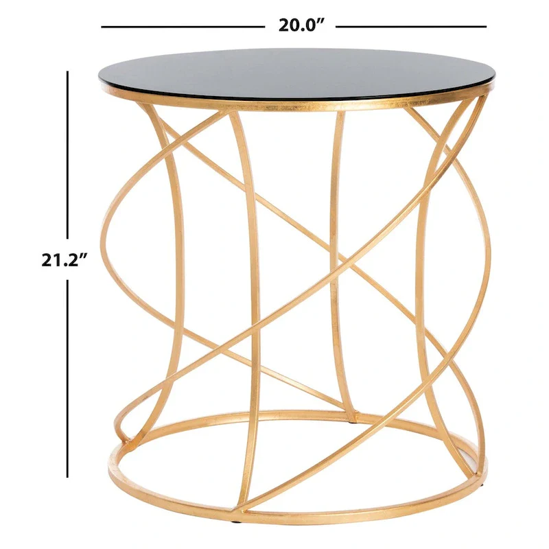 SAFAVIEH Treasures Jeanine Gold/ White Top Accent Table - 20  x 20  x 21.2  - 20Wx20Dx21H
