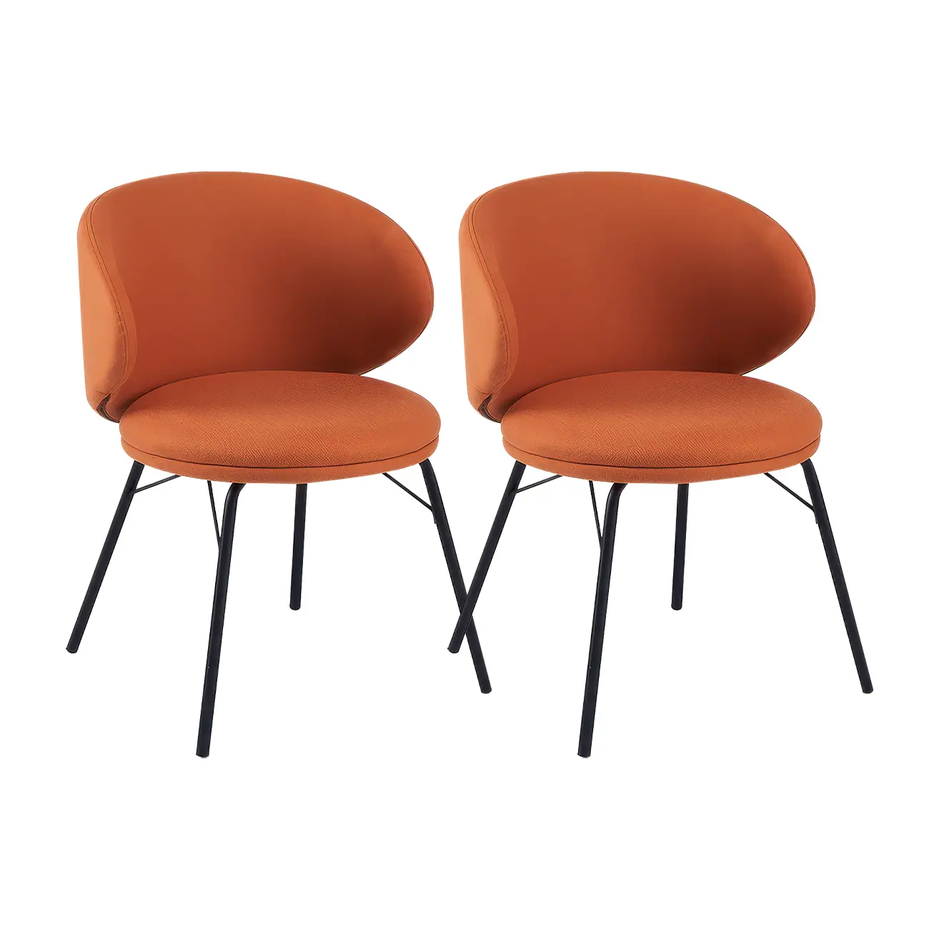 Modern Leathaire Upholstered Metal Leg Dining Chair