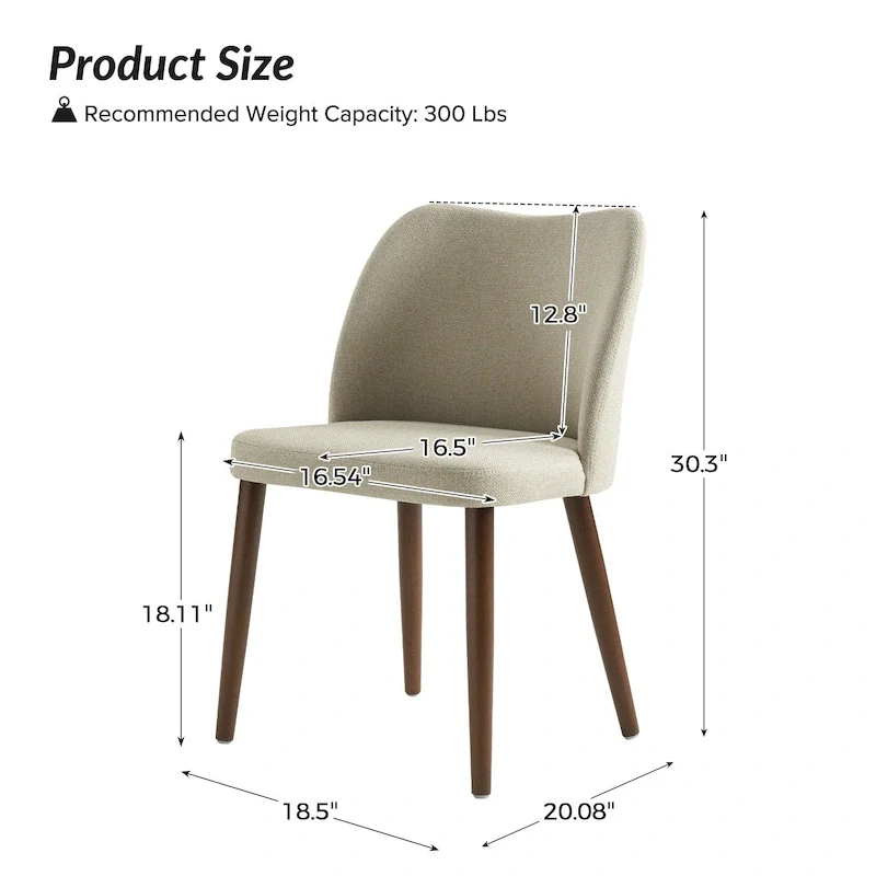 Melisa Upholstered Solid Wood Dining Chair Set of 2 by HULALA HOME