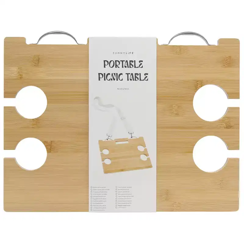 Sunnylife: Portable Picnic Table - Le Weekend Natural - Bamboo Snack Stand