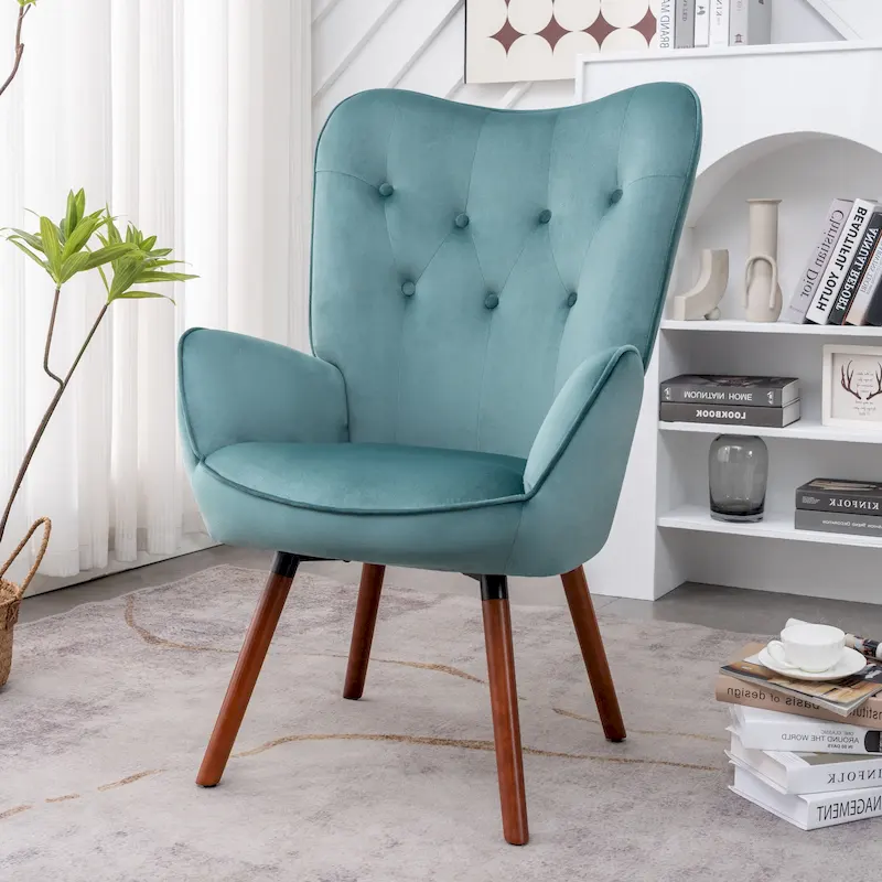 Kreedence 26.38 W Microfiber Flared Arm Accent Chair