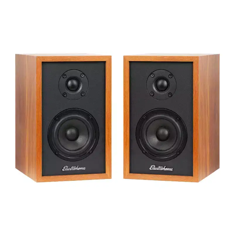 Electrohome Berkeley 2.0 Stereo Powered Bookshelf Speakers with Built-in Amplifier, 3 Drivers, Bluetooth 5, RCA/Aux