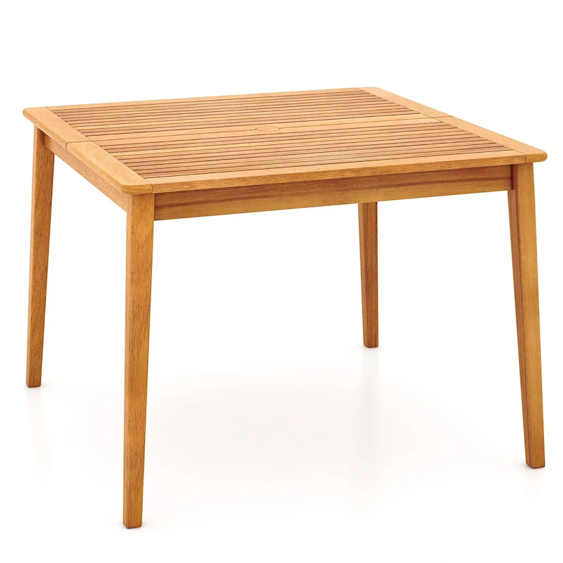 Gymax 39 4-Person Outdoor Acacia Wood Dining Table w/ 1.96