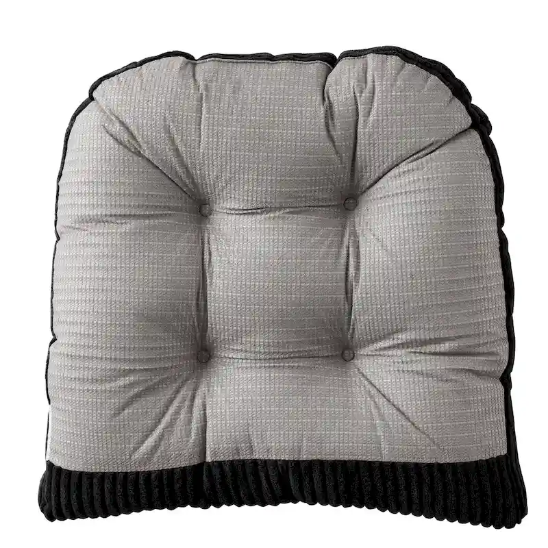 Sweet Home Collection 2 Piece Velvet Ribbed Non Slip Rocking Chair Cushion Sets