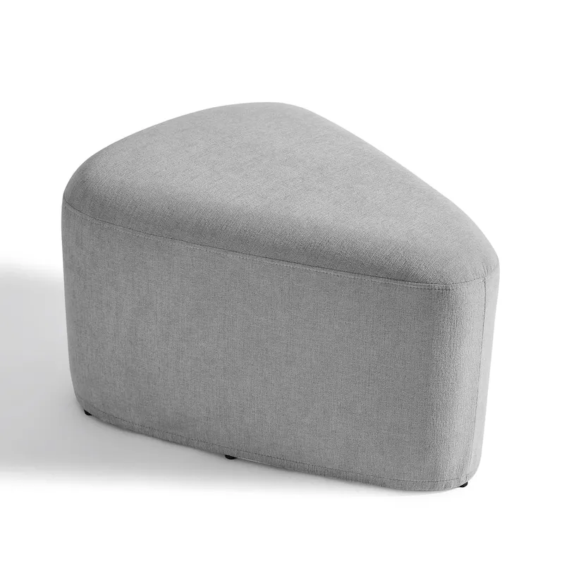 Triangular Chenille Fabric Pouf Ottoman