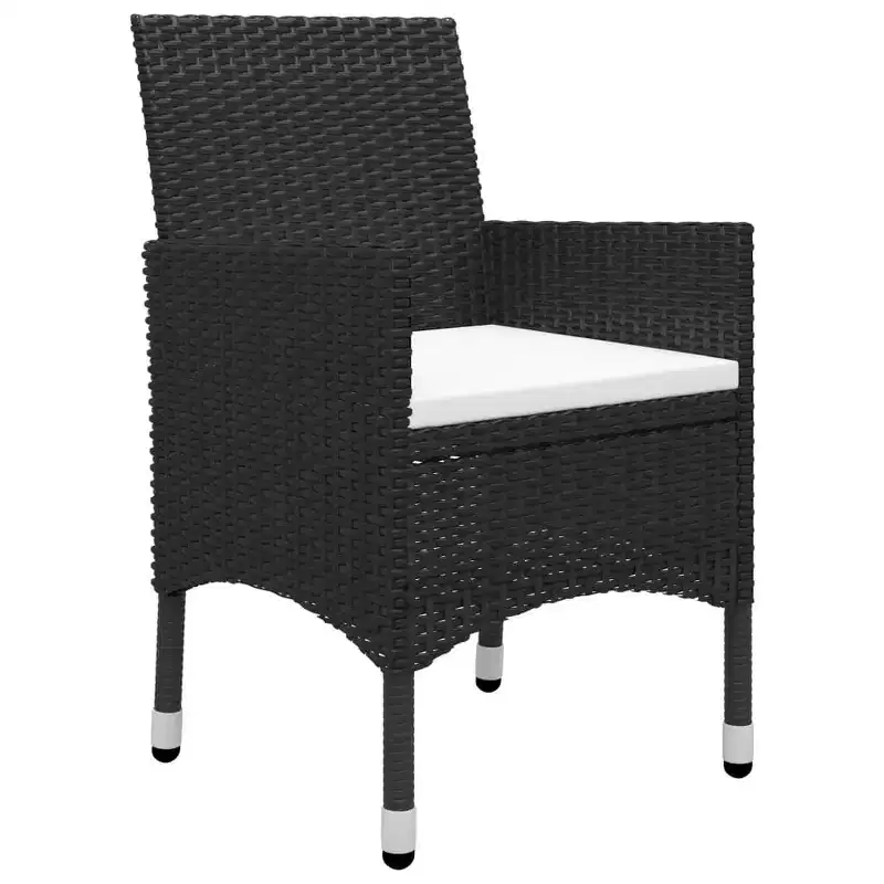 vidaXL Bistro Set Patio Table and Chair Set Poly Rattan and Tempered Glass