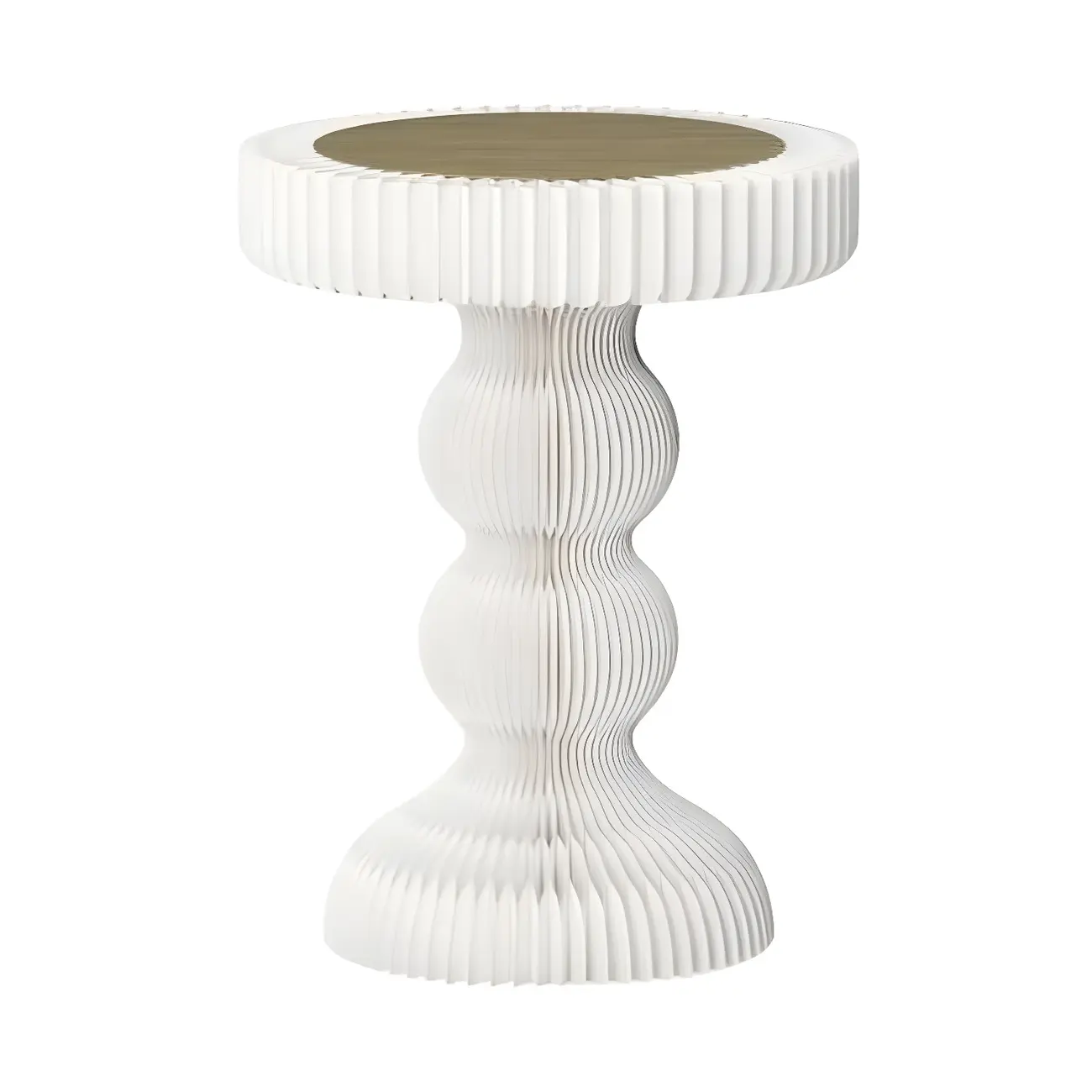 Round Metal Foldable End Table with Pedestal Base