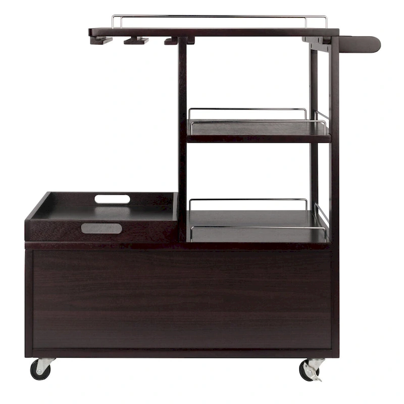 Galen Entertainment Cart, Espresso - 34.25 x 16.77 x 34.37 inches
