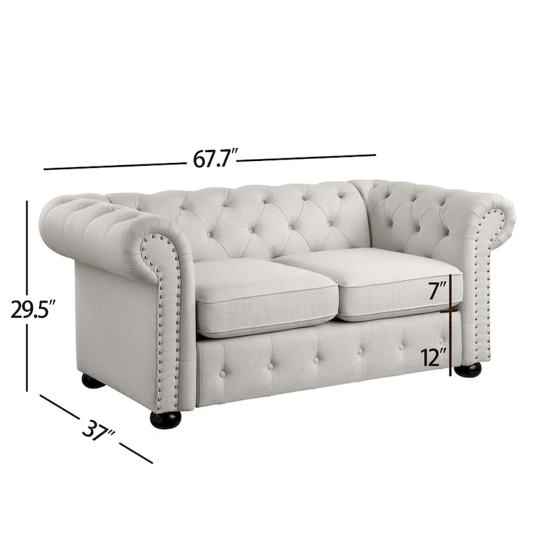 Tufted Chesterfield Loveseat Sofa