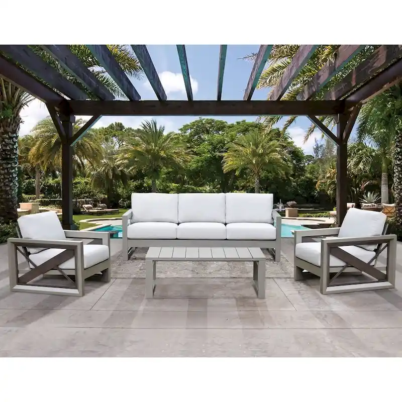Diglur 4-Piece Outdoor Lounge Set, Gray