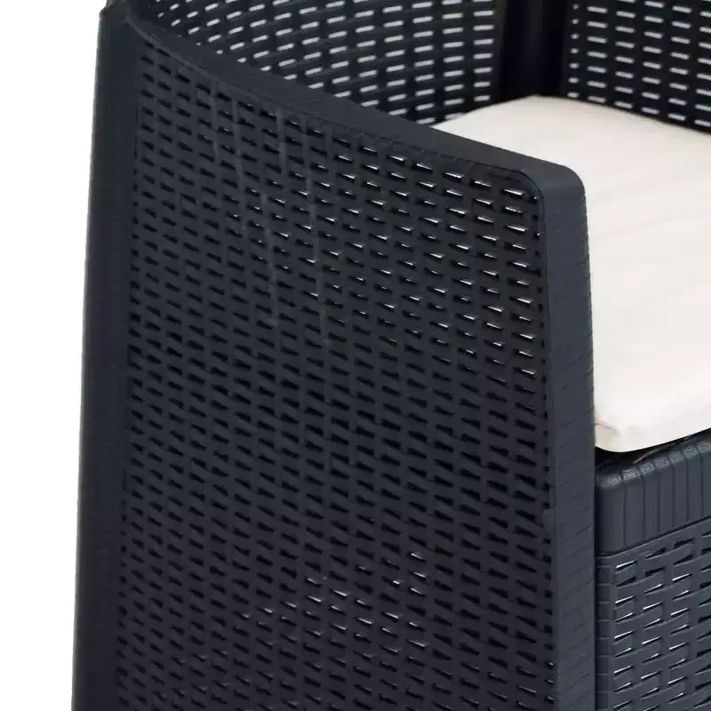 vidaXL Bistro Set Set of 2 Anthracite Plastic with rattan look Standard