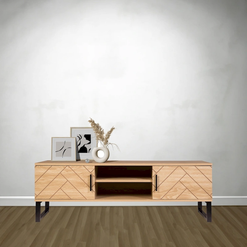 Bali Coastal Modern 2 Drawer Storage TV Stand