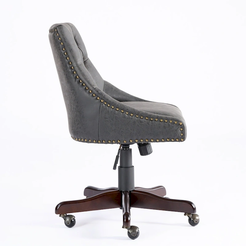 Medieval Retro Style Sheepskin Pattern Fabric Home Office Chair with Lift,Swivel and Recline Functions