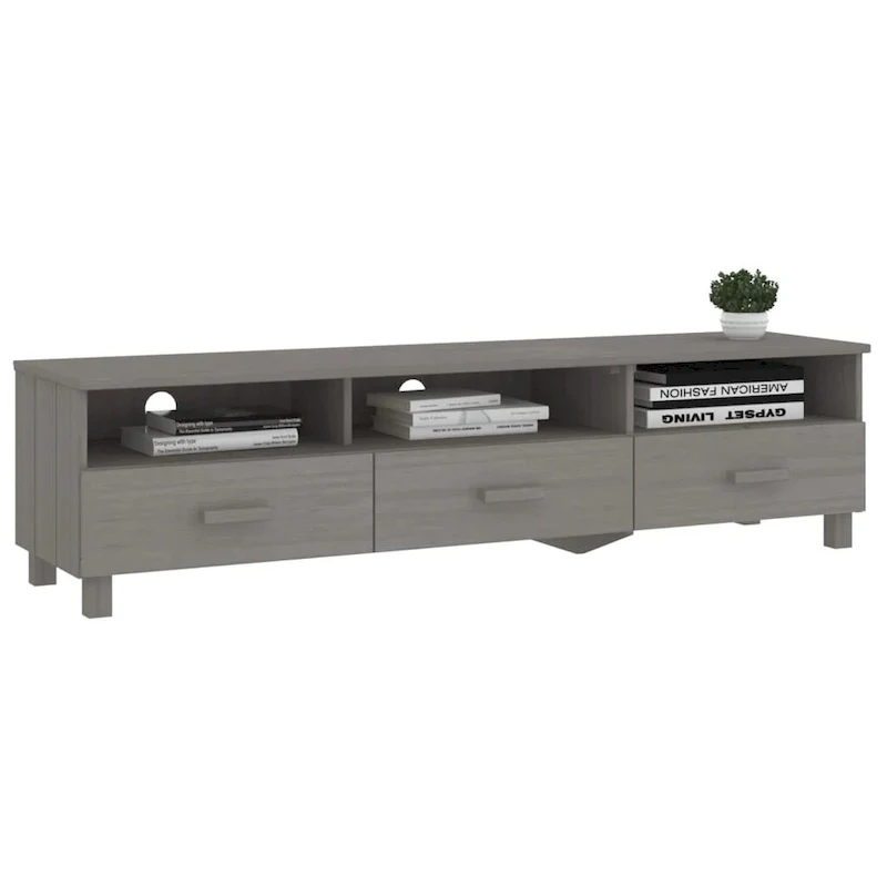 vidaXL TV Stand TV Console Sideboard TV Unit Cupboard HAMAR Solid Wood Pine - 62.2x15.7x15.7