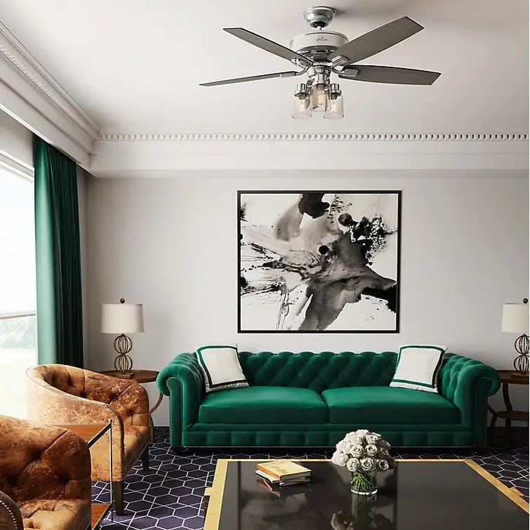 Hunter Fan Bennett Brushed Nickel/ Grey Oak 52-inch Ceiling Fan