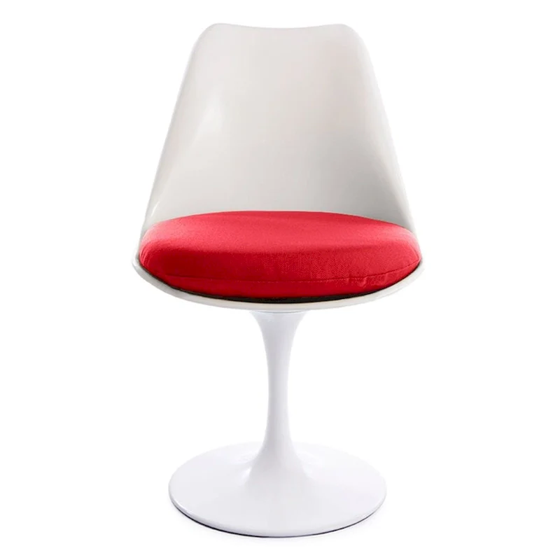Red Armless Swivel Dining Chair, Single