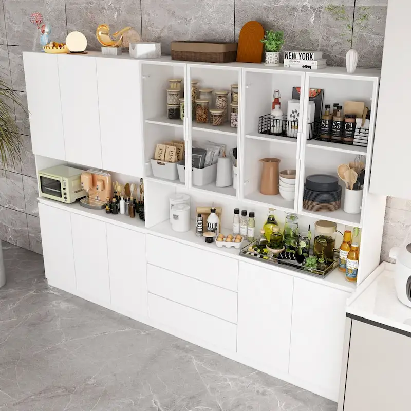 Modular Buffet and Display Cabinet - Modular Design in Pristine White