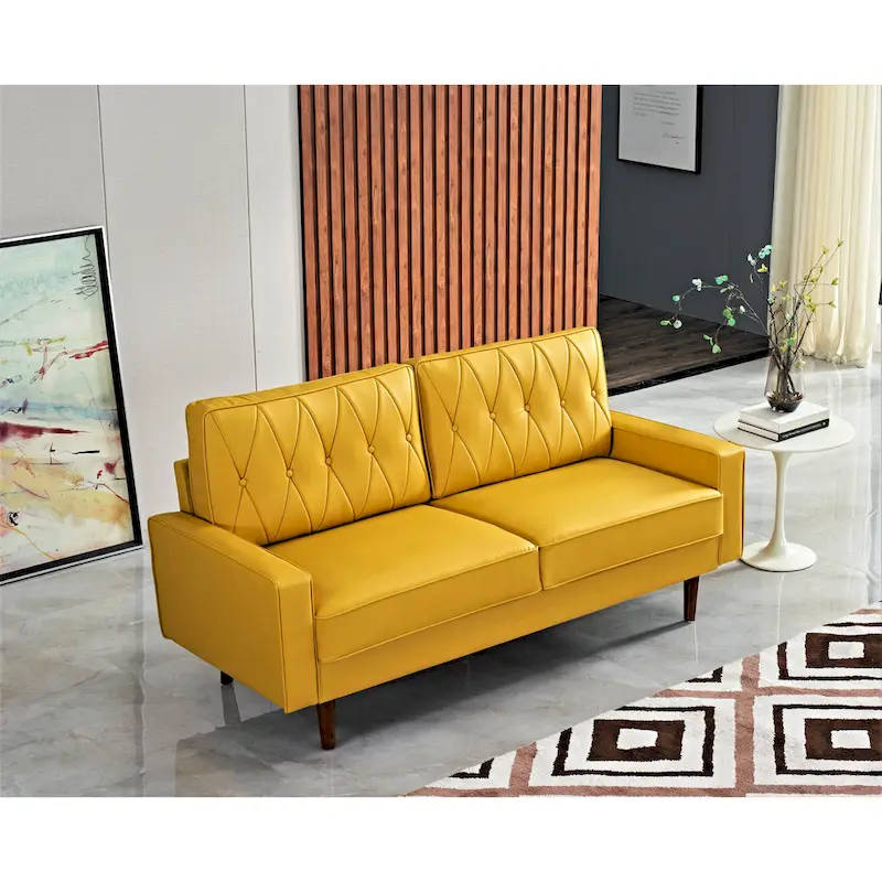 Acire 69.3 Faux Leather Cushion Back Sofa