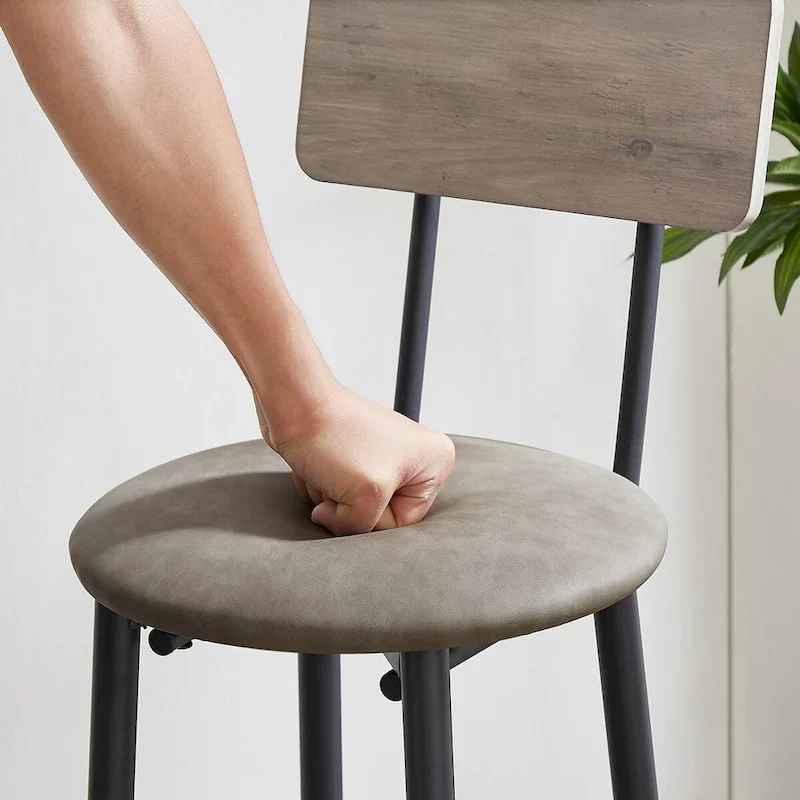 Industrial Bar Table with 2 Stools - Rustic Brown/Grey